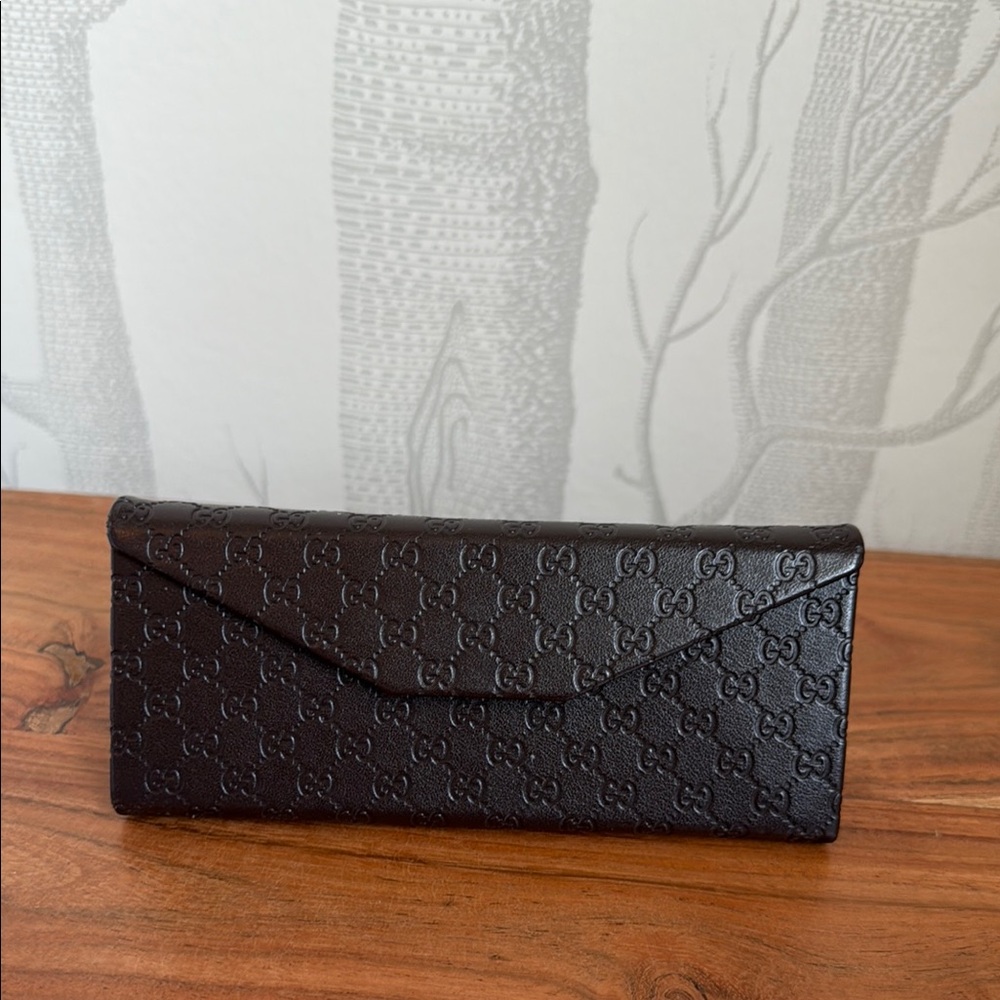 Gucci Black Embossed Eyeglass Case